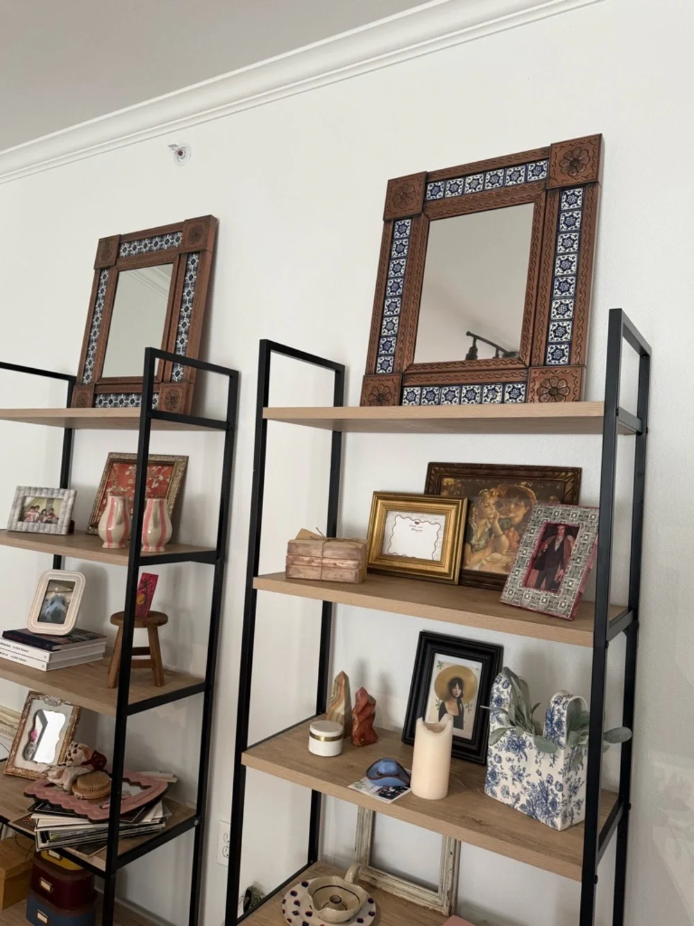 Set of 2 Mexican tile mirrors